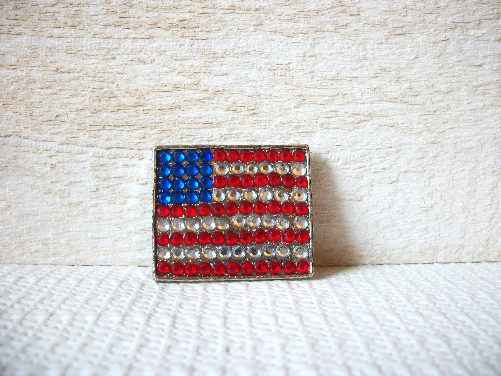 Rhinestones Patriotic Vintage Brooch 52620