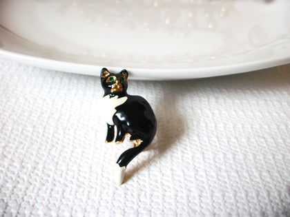 Vintage Rhinestones Cat Brooch 40120