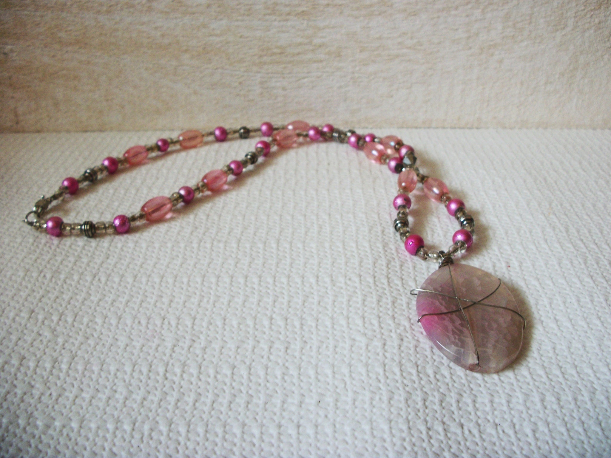 Retro Rose Quartz Necklace 52720