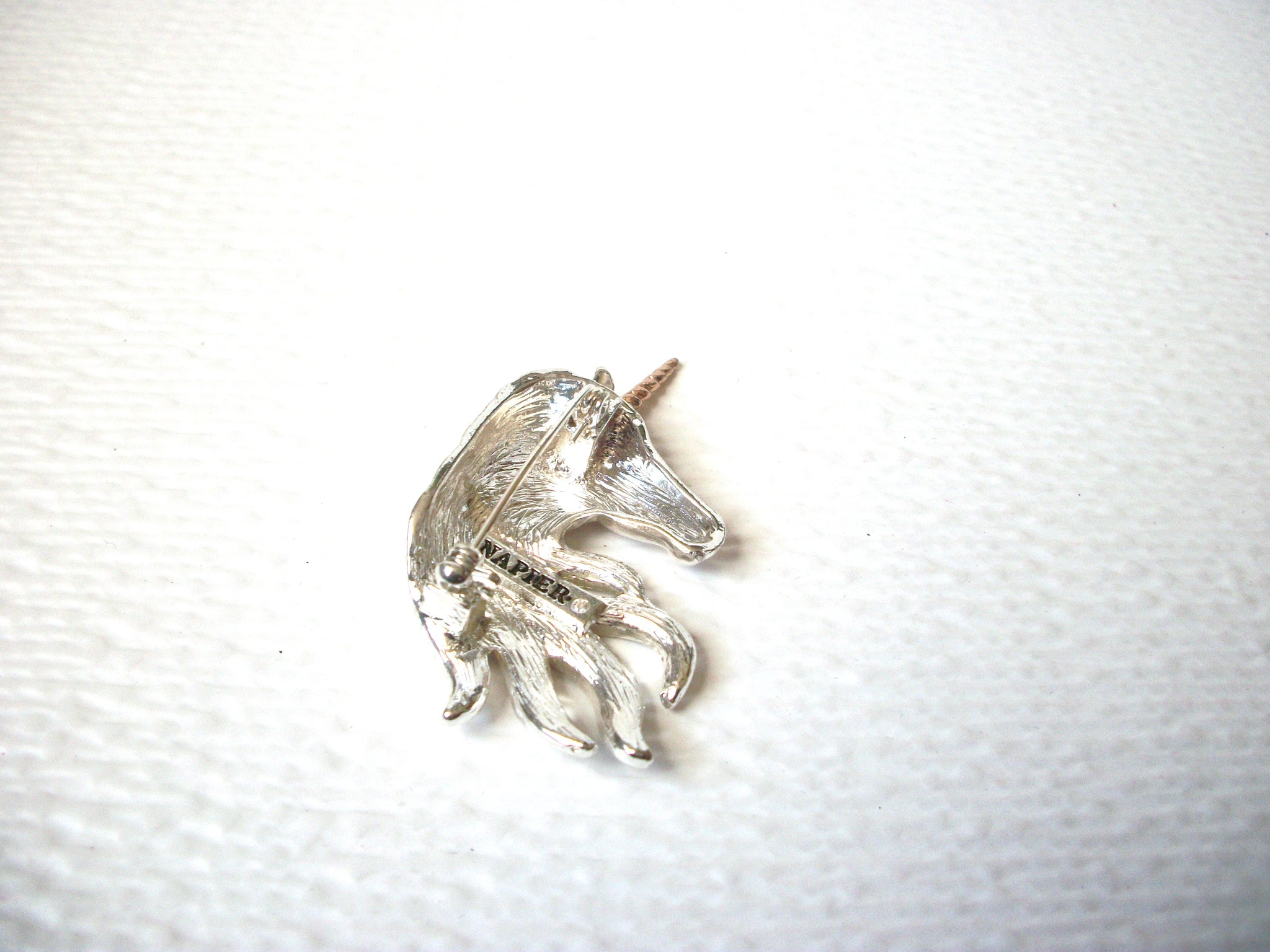 Vintage NAPIER AB Crystal Unicorn Brooch Pin 112920