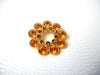 Vintage Orange Burst Rhinestone Brooch Pin 112920