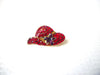 Vintage Red Rhinestone Chic Hat Brooch Pin 112920