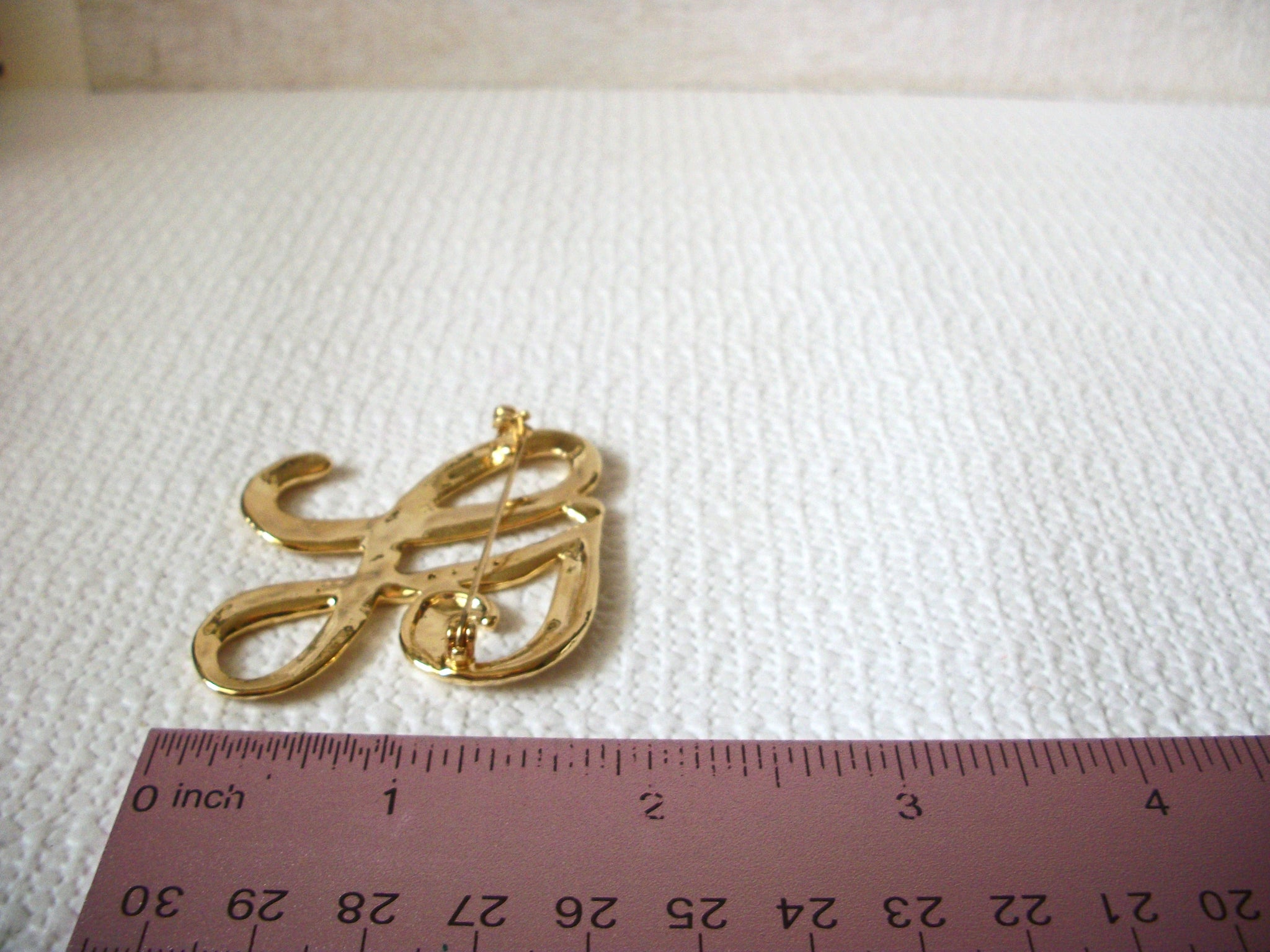 Retro Initial H Rhinestones Brooch 52720