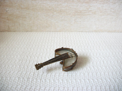 Vintage Banjo Mother Of Pearl Brooch 52720
