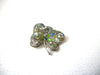 Vintage Green Rhinestone Maple Leaf Brooch Pin 113020