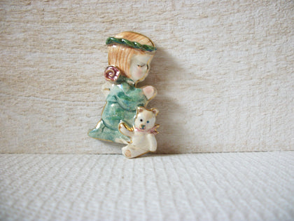 Vintage Ceramic Angel Brooch 52920