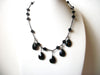 Vintage AK Anne Klein Black Glass Necklace 113020