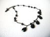 Vintage AK Anne Klein Black Glass Necklace 113020