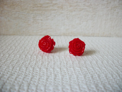 Smaller Retro Red Rose Earrings 52820