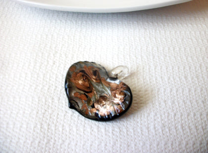 Vintage Curved Italian Murano Glass Heart Pendant 40220