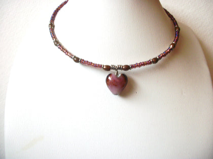 Bohemian Glass Heart Choker Necklace 120220