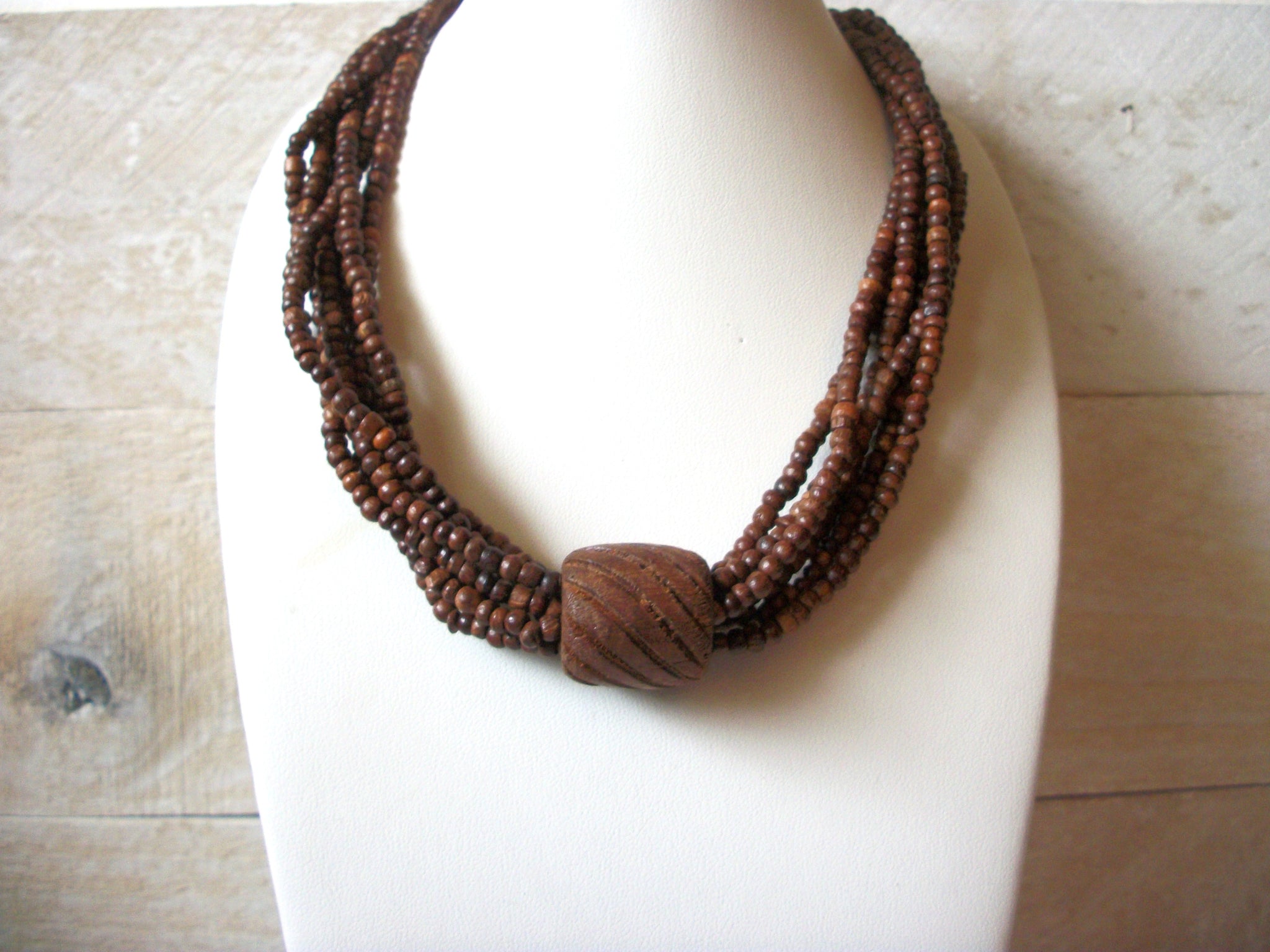 African Dark Wood Necklace 52820