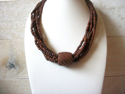 African Dark Wood Necklace 52820