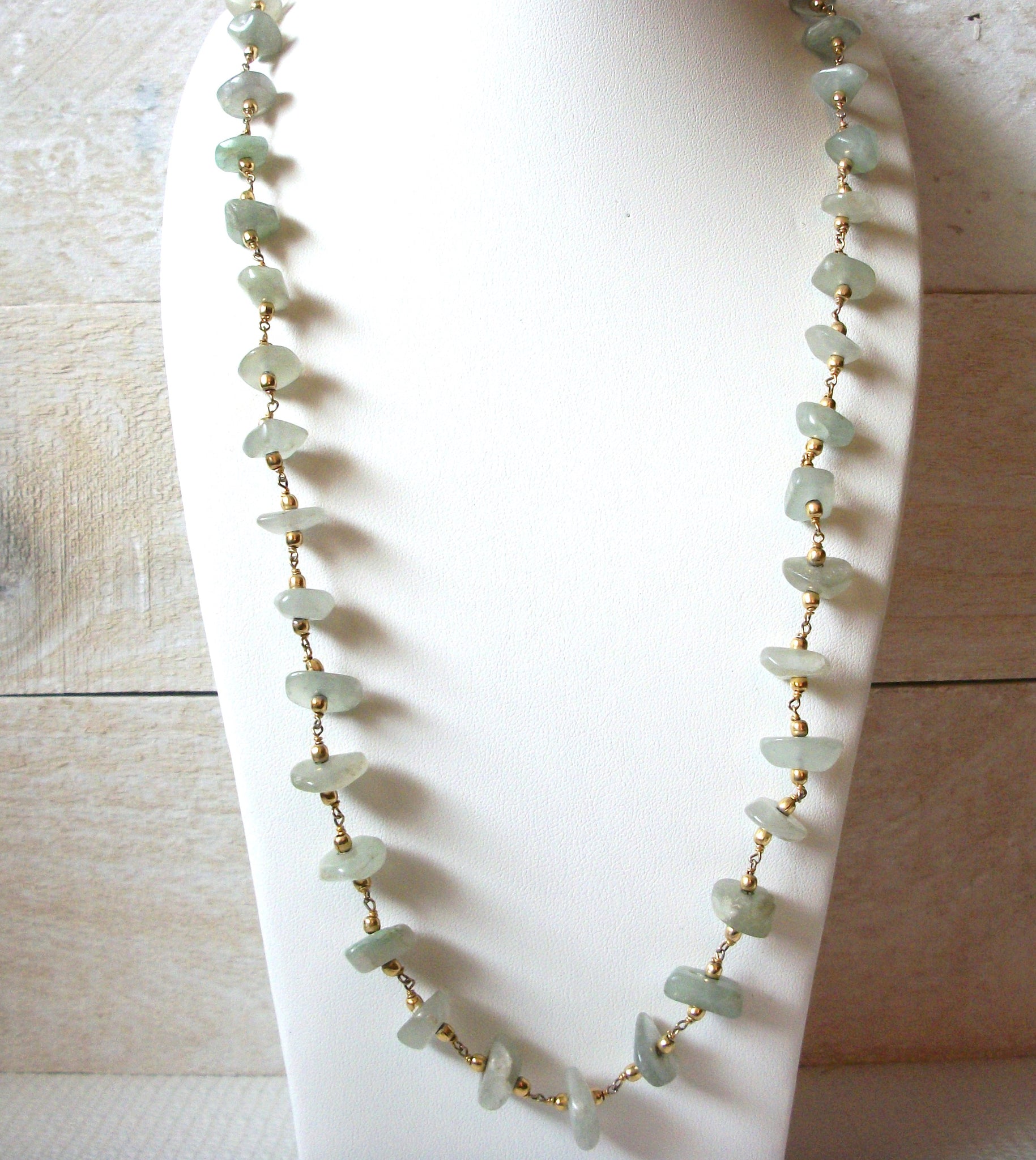 Aventurine Stone Chips Long Necklace 52920