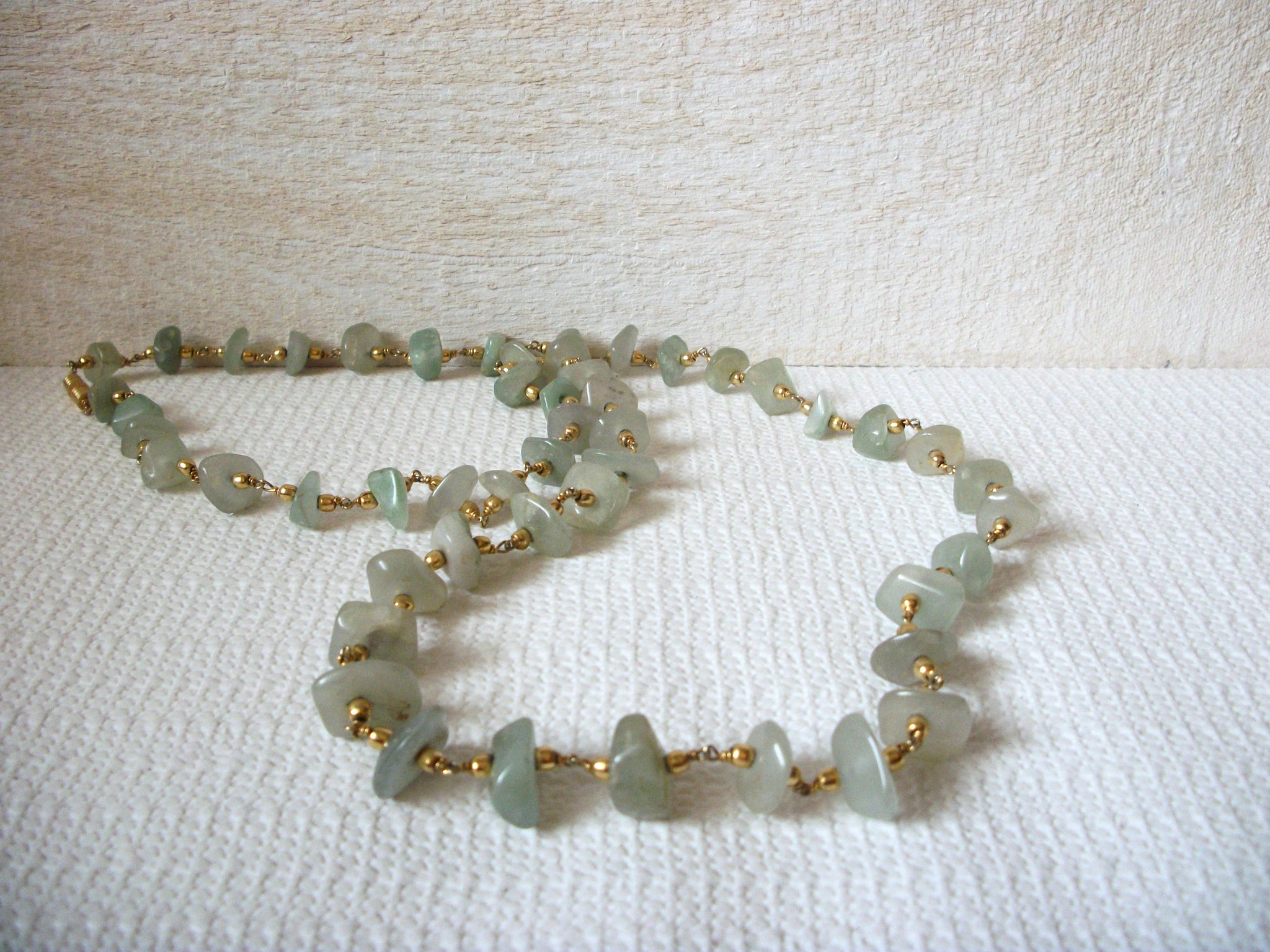 Aventurine Stone Chips Long Necklace 52920