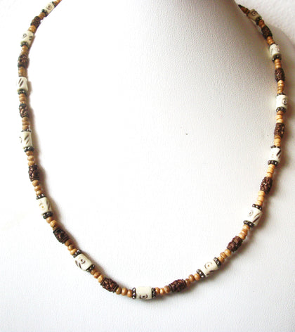 African Wood Stone Necklace 120120
