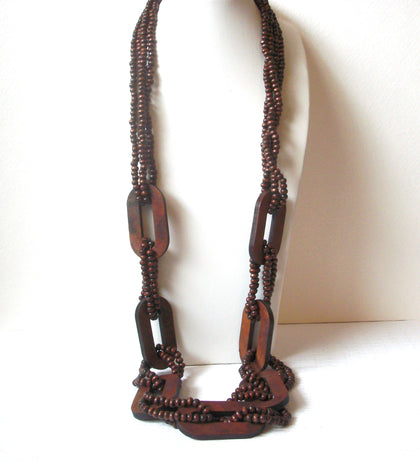 Bohemian Long Wood Necklace 120120
