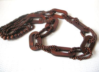 Bohemian Long Wood Necklace 120120