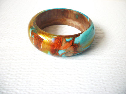 Retro Colorful Laminated Wood Bangle 120220