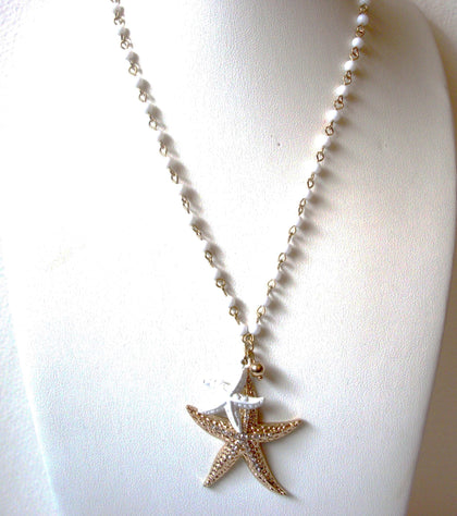 Retro Starfish Necklace Earrings 120320