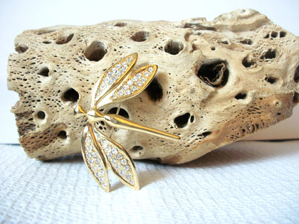 Vintage Rhinestones Dragonfly Brooch 40220