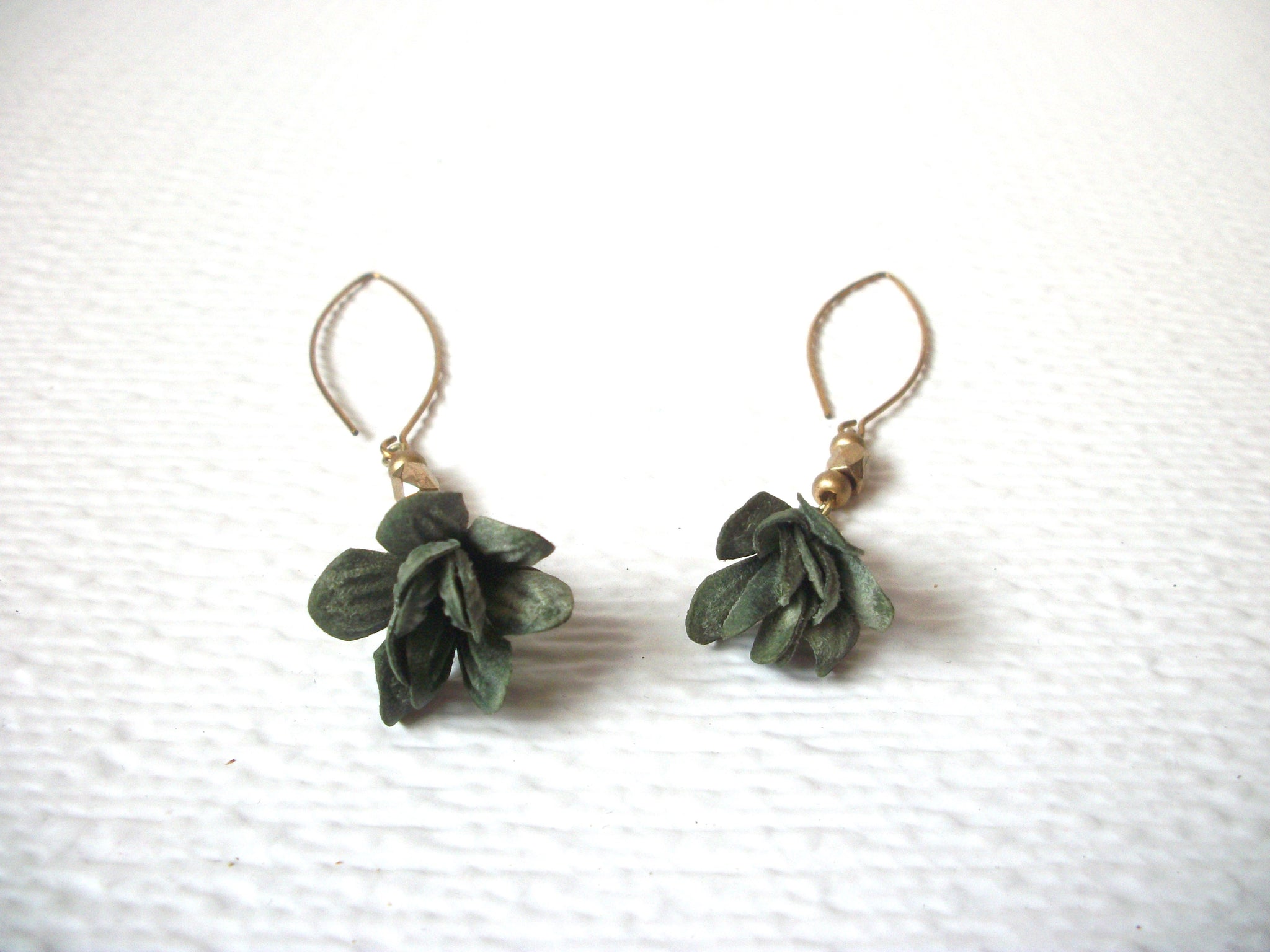 Vintage 1950s Floral Fabric Earrings 120320