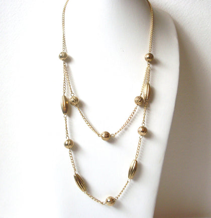 Retro Gold Toned Layered Necklace 120420