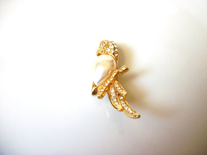 Vintage Signed Tropical Rhinestones Bird Brooch 40220