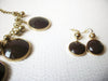 Vintage Gold Brown Statement Set Necklace Earrings 120320