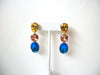 Vintage J Crew Colorful Prong Set Glass Earrings 120320