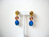 Vintage J Crew Colorful Prong Set Glass Earrings 120320