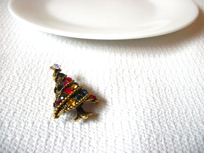 Vintage Rhinestones Christmas Tree Brooch 53020