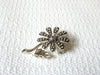 Retro Silver Tone Flower Brooch 53020