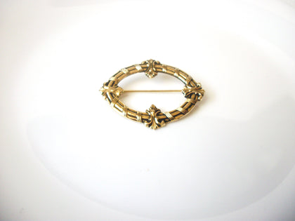 Vintage Gold Toned Art Deco Brooch Pin 120420