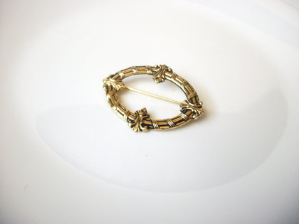 Vintage Gold Toned Art Deco Brooch Pin 120420