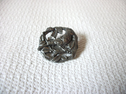 Vintage Birds Blooms Stamped Brooch 40320