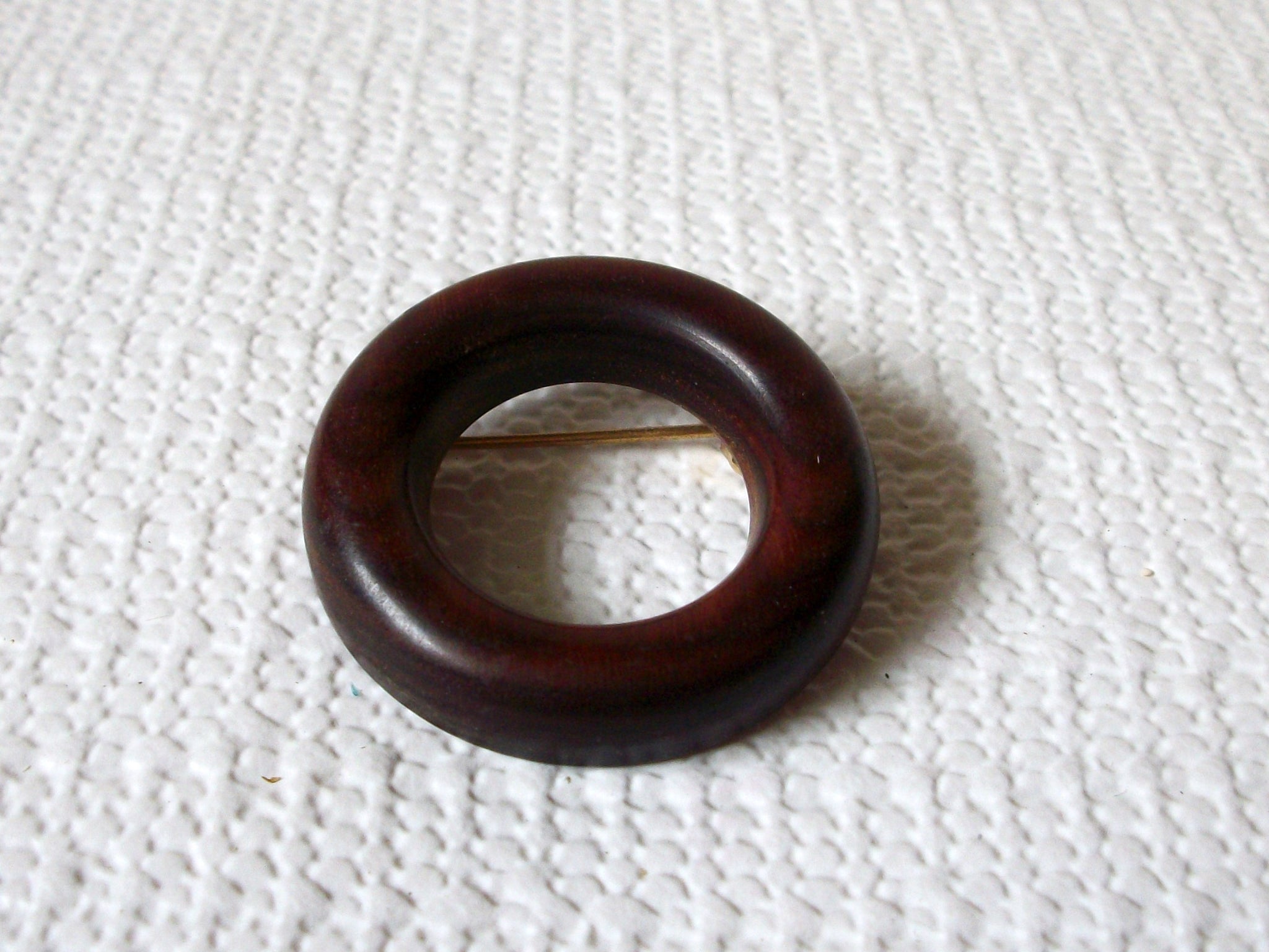 Hand Made Dark Wood Brooch 53020