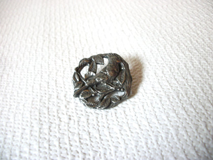 Vintage Birds Blooms Stamped Brooch 40320