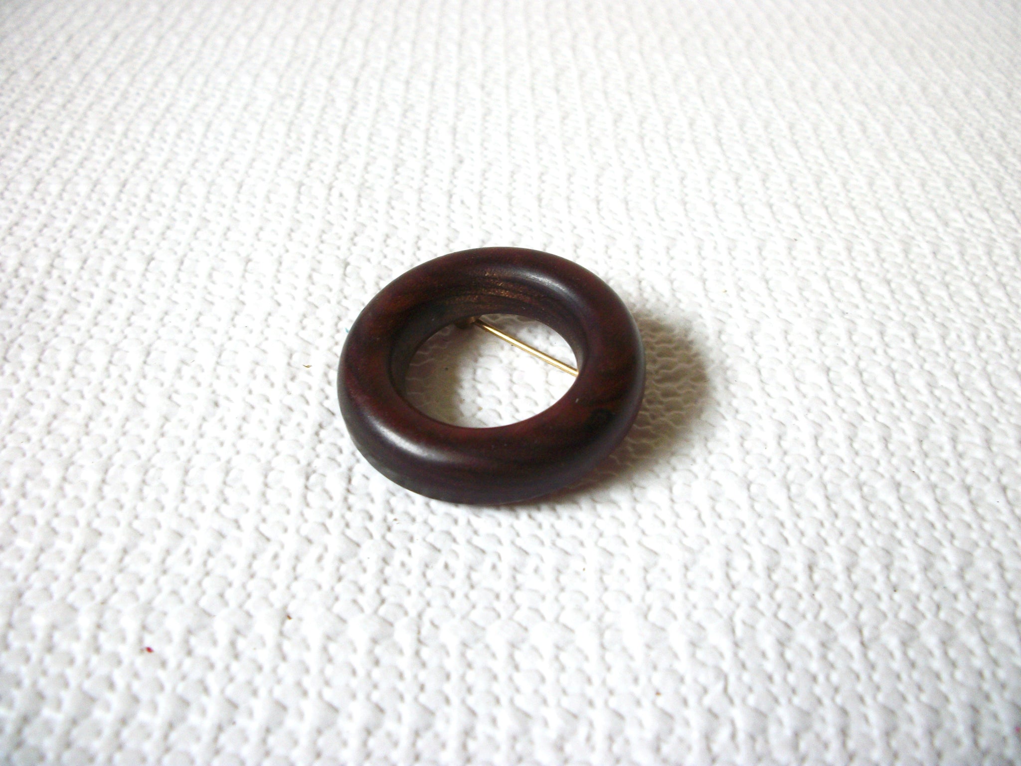 Hand Made Dark Wood Brooch 53020