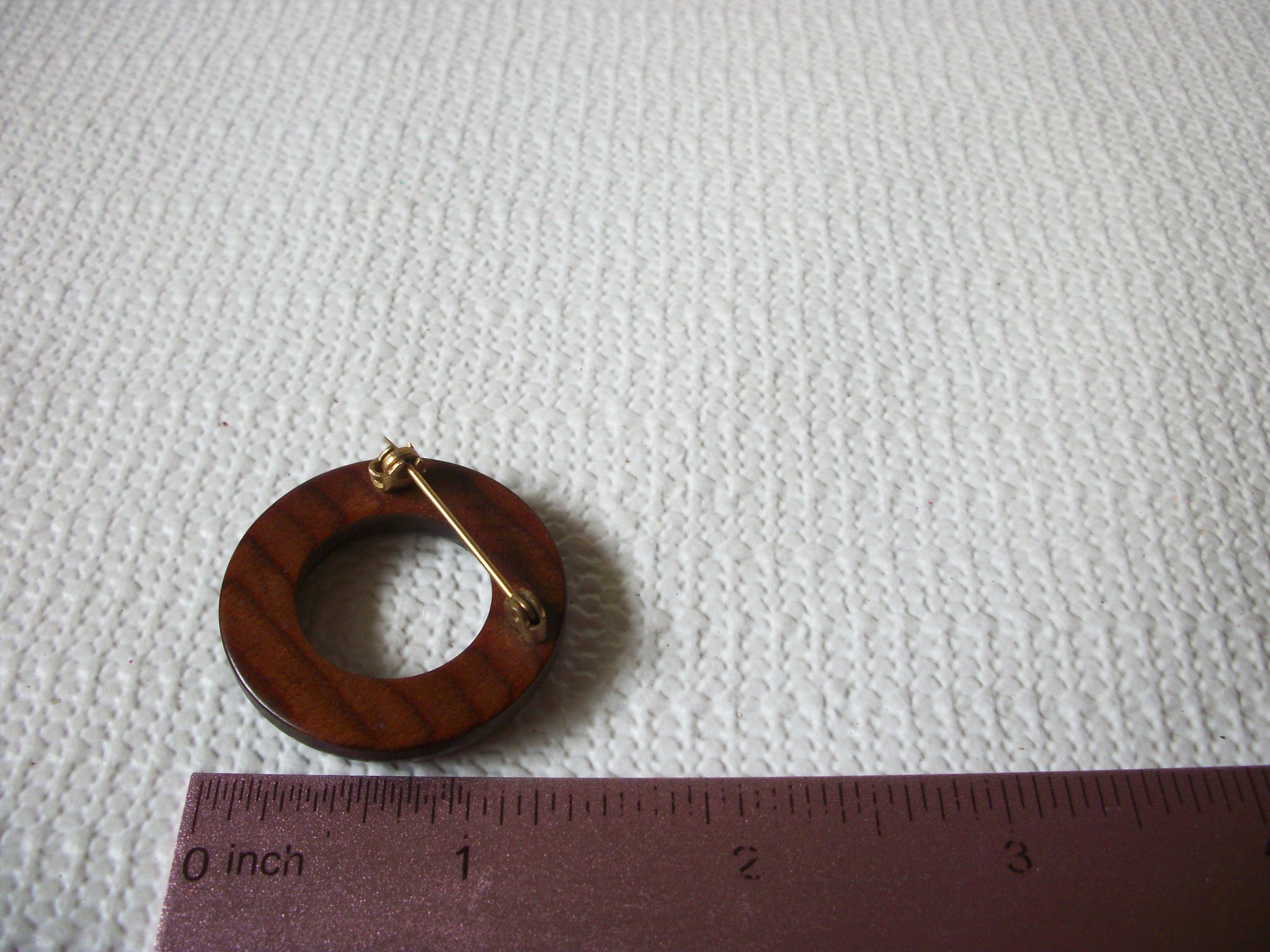 Hand Made Dark Wood Brooch 53020