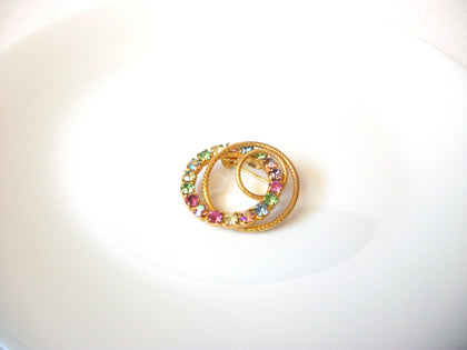 Vintage Austrian Rhinestones Brooch Pin 120420