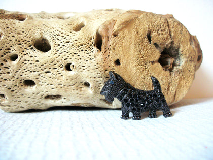 Vintage Marcasite Stones Schnauzer Dog Brooch 40320