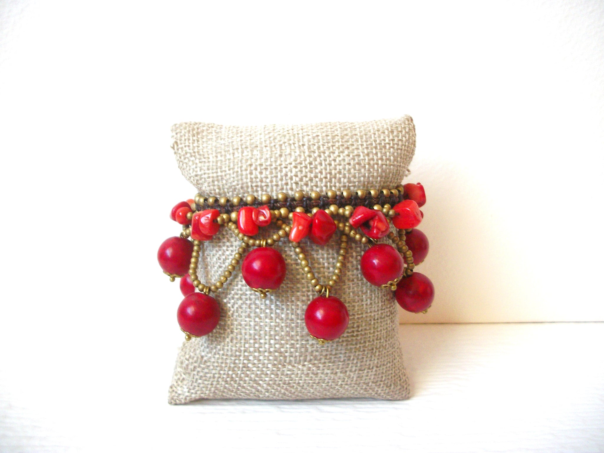 Bohemian Gold Red Stone Bracelet 120420