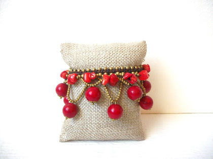Bohemian Gold Red Stone Bracelet 120420
