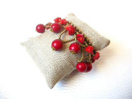 Bohemian Gold Red Stone Bracelet 120420