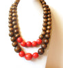Bohemian 1970s Wood Necklace 120420