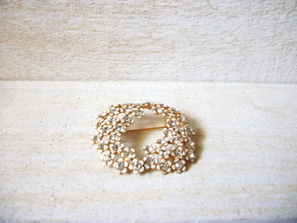 Vintage Floral Rhinestones Brooch 60120