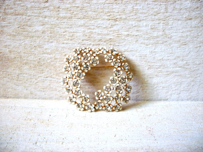 Vintage Floral Rhinestones Brooch 60120