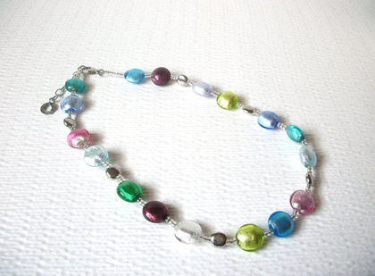 Retro Colorful Murano Foil Glass Necklace 120520