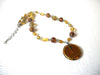 Retro Brown Amber Murano Foil Glass Necklace 120520